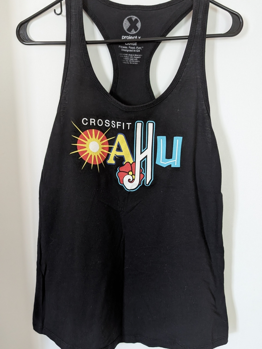 Black CrossFit Oahu Graphic Racerback Tank